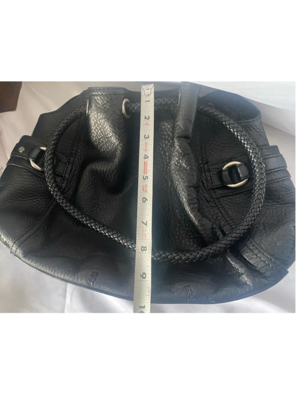 Cole Haan Black Hobo Purse Braided Strap EUC